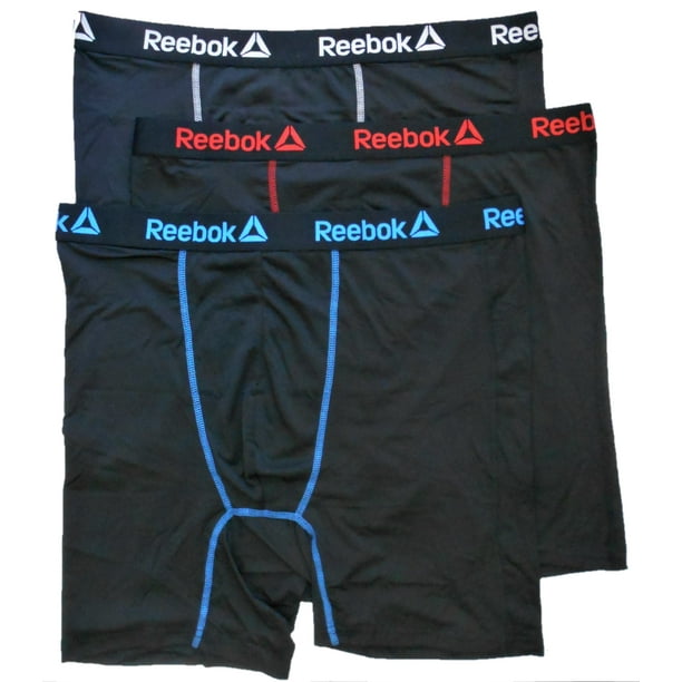 REEBOK 3-PACK MEN/'S STRETCH BOXER BRIEFS ASSORTED COLORS